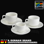 5 Star Hotel Supply 180ml White Porcelain Stackable Coffee Cup with Saucer