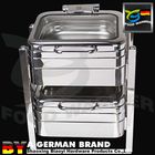Square GN2/3 Catering Chafing Dish With Compact Storage Stackable 3 In 1 Frame