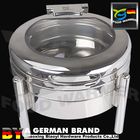 CE Catering Chafing Dish Of 6L Round Shape Plane Lid With Window Stackable Storage