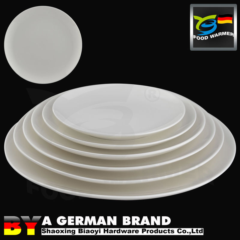 Sturdy Ceramic Chafing Dish , White Porcelain Tableware Standard 10" Round