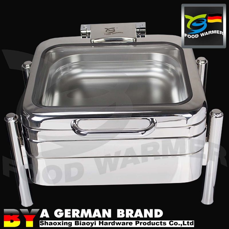 Standard GN2/3 Square Chafing Dish With Cylindrical Footing Frame